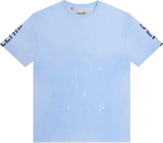 Gallery Dept. T-shirt met geschilderde logo-print - Heren - T-shirts - Blauw - 2XL - Katoen - Tops