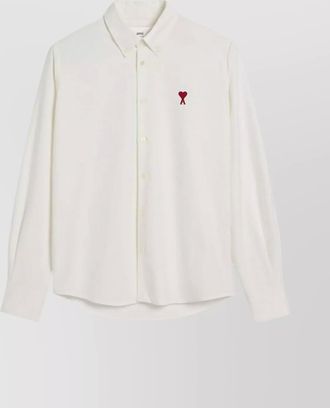 Ami cotton classic collar long sleeve shirt