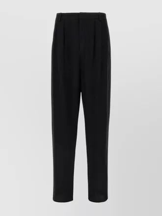 Saint Laurent silk wide-leg tailored trousers
