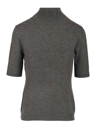 Max Mara Wool Turtleneck Sweater Knitwear Grey-Donna
