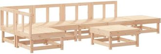 vidaXL 7 Piece Garden Lounge Set Solid Wood Pine vidaXL