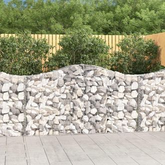 Berkfield Home Arched Gabion Baskets 4 pcs 200x30x100/120 cm Galvanised Iron in Silver