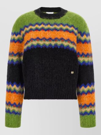 Ganni alpaca wool fair isle crewneck sweater