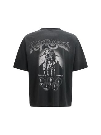 Represent Mens Beach Boys Endless Summer T-Shirt Stained Black Cotton T-Shirts And Polos