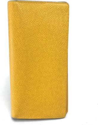 Louis Vuitton Taiga Jaune Yellow Taiga Leather Long Wallet (Bi-Fold) (Pre-Owned)