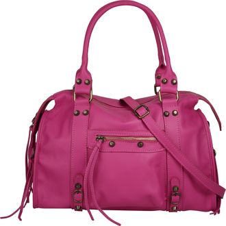 Forty Degrees Shopper FORTY, Damen, Gr. B/H/T: 38cm x 25cm x 14cm onesize, pink, Leder, leicht gl&auml;nzend, unifarben, Taschen Shopper, echt Leder, Made in Italy