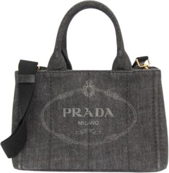 Prada Pre-owned Canapa Tote Bag - Dames - Vintage Shopper - Zwart - ONE Size - Vintage