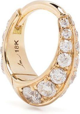 Lizzie Mandler 18kt yellow gold Double Sided diamond hoop earring - women - Diamond/18kt Yellow Gold - One Size