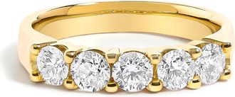 House of Brilliance 14K Gold 1.00 Cttw Diamond 5 Stone Band Ring