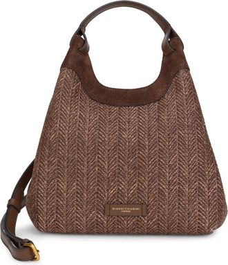 Gianni Chiarini Dua Straw Schoudertas - Dames - Shoppers - Bruin - ONE Size - Leer - Tassen