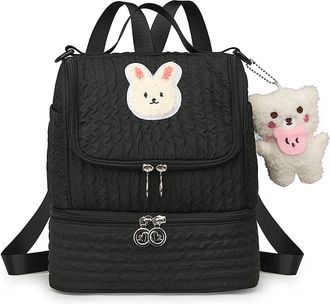 Generic Nylon Backpack Maternity Bag Adjustable Strap for Mom Dad & Women (Black)