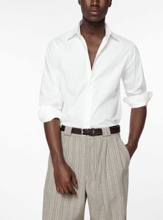 Emporio Armani Mens Tonal lettering jacquard shirt