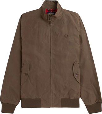 Fred Perry Gewaxte Harrington Jas Verbrande Tabak - Heren - Bomber jackets - Bruin - XL - Katoen - Jassen