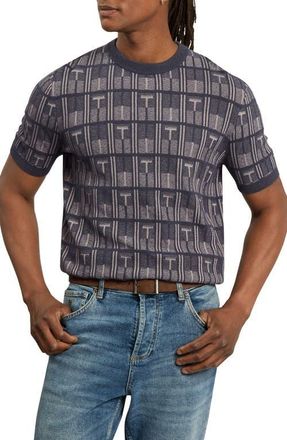 Ted Baker Britton Geometric T-Shirt in Navy at Nordstrom, Size 5