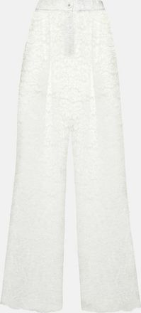 Dolce & Gabbana High-rise lace wide-leg pants