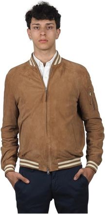 AT.P. CO Su&egrave;de Leren Bomberjack - Heren - Bomber jackets - Bruin - 2XL - Su&egrave;de - Jassen