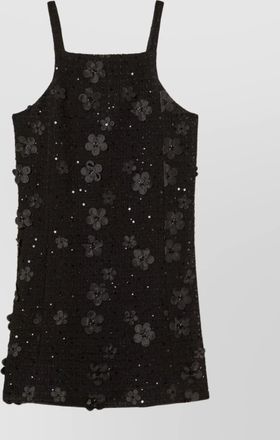 Twin-Set floral appliqué sleeveless mini dress