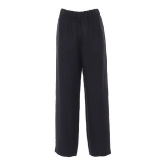 Fabiana Filippi Wide Trousers, female, Blue, Size: 2XS Linen and Viscose Jogging Trousers