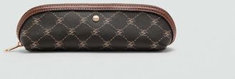 Mango Astuccio zip stampa logo marrone - Donna - Taglia unica - MANGO