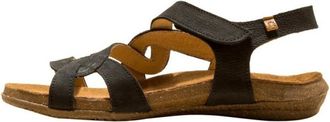 El Naturalista Platte Sandaal - Dames - Schoenen - Zwart - Maat: 40 EU Leer