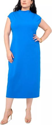 Vince Camuto Mock-Neck Cap Sleeve Dress - Plus In Royal Azure