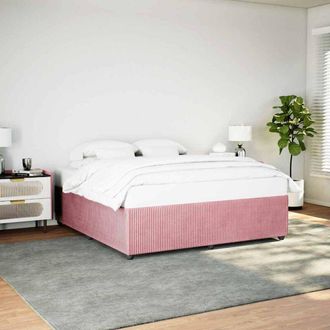 vidaXL Estructura Cama Sin Colch&oacute;n Terciopelo Rosa 200x200 Cm Vidaxl