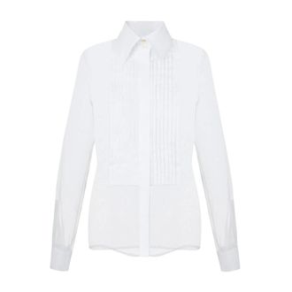 Elisabetta Franchi Dames, Blouses & Shirts, Wit, Maat: L Katoen