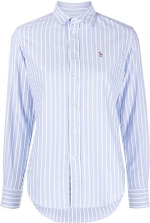 Polo Ralph Lauren Polo Pony motif striped shirt - women - Cotton - 00 - Blue