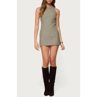 Edikted Macee Stripe Sleeveless Romper in Olive at Nordstrom, Size X-Large