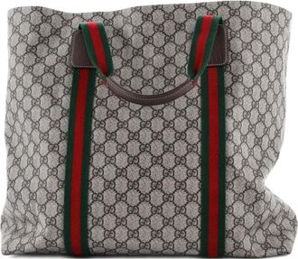 Gucci Logo Web GG Canvas Medium tote bag - Bruin