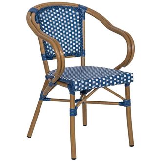 Wanderlust Deco Silla De Rat&aacute;n Sint&eacute;tico Azul 57x57x84cm