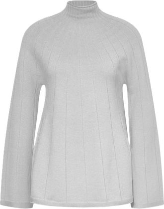 Max Mara Decoratieve Gebreide Trui - Dames - Coltruien - Grijs - S - Wol - Truien & Vesten