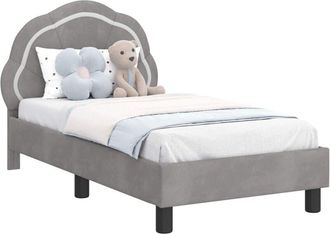 vidaXL Estructura De Cama Para Ni&ntilde;os Peque&ntilde;os Con Cabecera Gris Claro Vidaxl