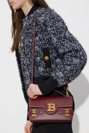 Balmain Handbag B-Buzz 24, Womens, Burgundy