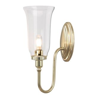 Netlighting Blake 1 Light Bathroom Wall Light Polished Brass IP44 G9 in Yellow