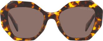 Prada 53mm Polarized Irregular Sunglasses in Tortoise Polarized at Nordstrom