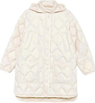Woolrich Gewatteerde Jas met Capuchon - Dames - Gewatteerde jassen - Wit - Xs/S - Nylon - Jassen