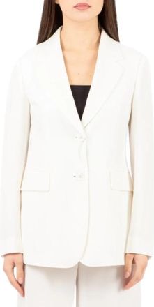 Max Mara Linz Jacket - Dames - Blazers - Wit - XS - Leer - Jassen