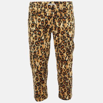 Moschino Multicolor Animal Printed Cotton Capri Pants M