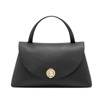 Coccinelle Handbags, female, Black, Size: ONE SIZE Black Foldover Top Handle Bag