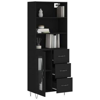 Berkfield Home Highboard Black 69.5x34x180 cm Engineered Wood