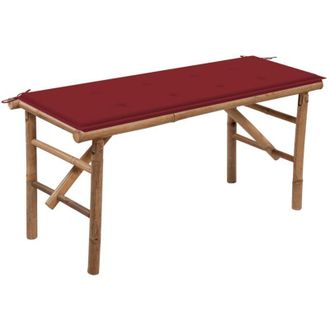 vidaXL Vidaxl - Banco De Jard&iacute;n Plegable Con Coj&iacute;n Bamb&uacute; 118 Cm