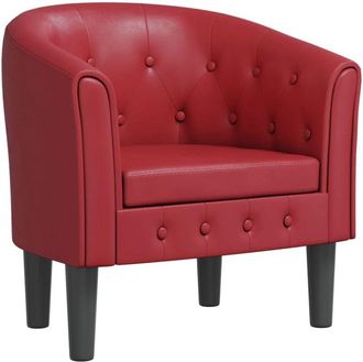 vidaXL Poltrona a Pozzetto Rosso Vino in Similpelle vidaXL