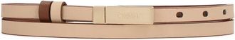 Kazar Smal dubbelzijdige riem met volledige gesp - Dames - Riemen - Beige - 120 CM - Leer - Accessoires