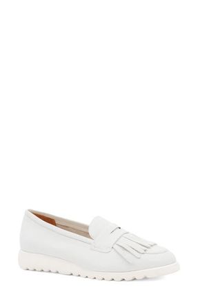 Amalfi By Rangoni Elemento Fringe Penny Loafer in Bianco Long Beach at Nordstrom, Size 9.5