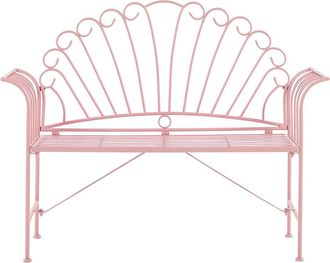 Beliani Banco de jard&iacute;n 125 cm Metal Rosa