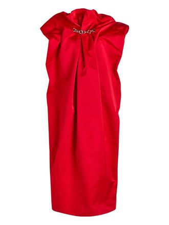 Simone Rocha chain-detail draped dress - Red