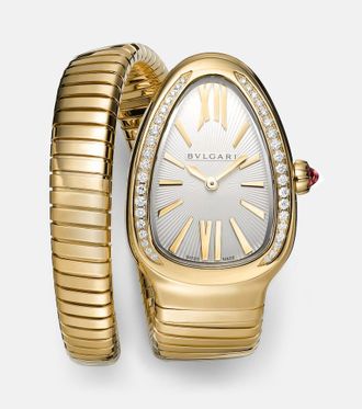 Bulgari Serpenti Tubogas 18kt gold watch with diamonds