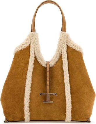 Tod's Brown T Timeless Medium Tote
