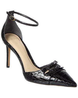 Alexandre Birman Kate 85 Croc-Embossed Patent Pump